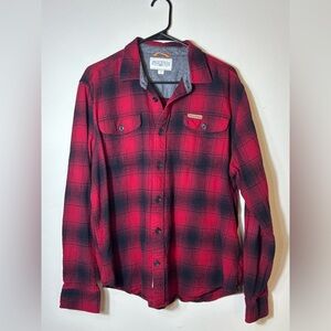 Field & Stream Flannel Plaid Button-Up Shirt Men's Long Sleeve XL Red Black